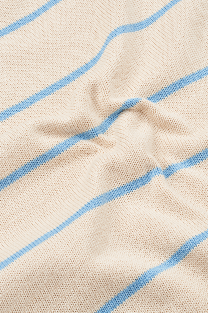 Basic Apparel Winie O-neck Stripe Sweaters 687 Birch / Alaskan blue